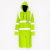 High Visibility Waterproof Safety Raincoat with Reflective Tape – Long Length with Hood